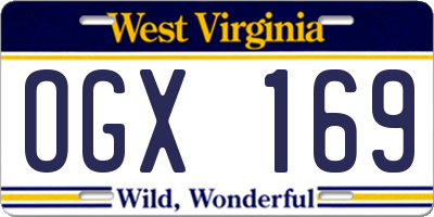 WV license plate OGX169