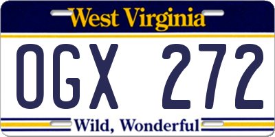 WV license plate OGX272