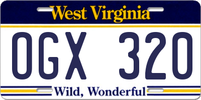 WV license plate OGX320