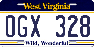 WV license plate OGX328