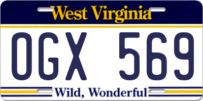 WV license plate OGX569