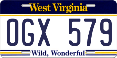 WV license plate OGX579