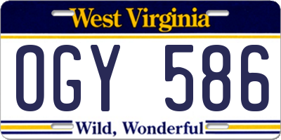 WV license plate OGY586