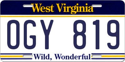 WV license plate OGY819