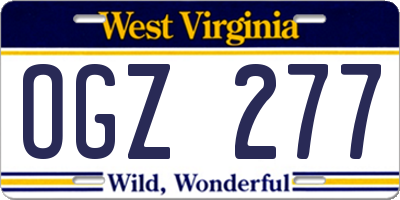 WV license plate OGZ277