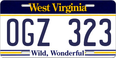 WV license plate OGZ323