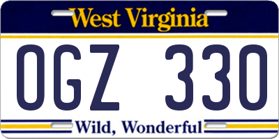 WV license plate OGZ330