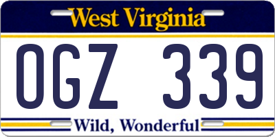 WV license plate OGZ339