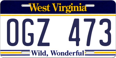 WV license plate OGZ473