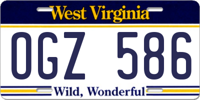 WV license plate OGZ586
