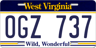 WV license plate OGZ737