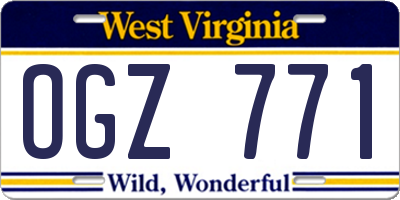 WV license plate OGZ771