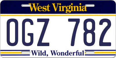 WV license plate OGZ782