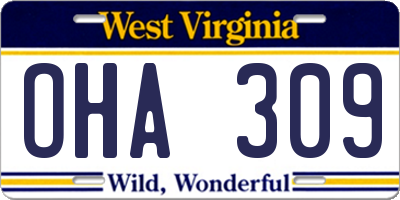 WV license plate OHA309