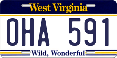 WV license plate OHA591