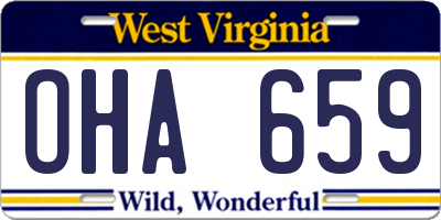 WV license plate OHA659