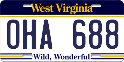 WV license plate OHA688