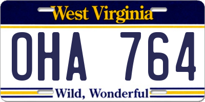 WV license plate OHA764