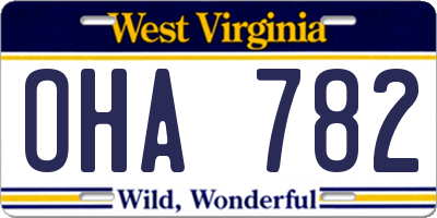 WV license plate OHA782