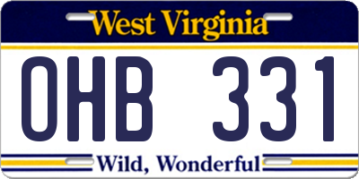 WV license plate OHB331