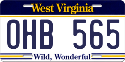 WV license plate OHB565