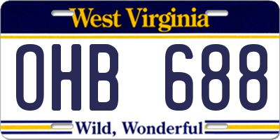 WV license plate OHB688