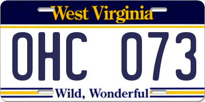 WV license plate OHC073
