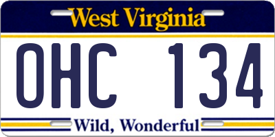 WV license plate OHC134