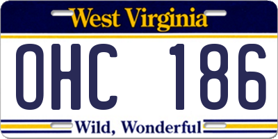 WV license plate OHC186