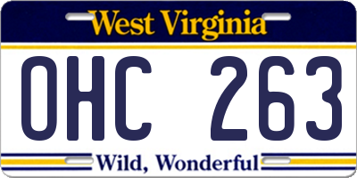 WV license plate OHC263