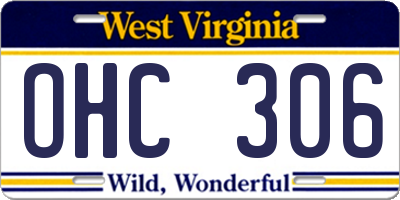 WV license plate OHC306