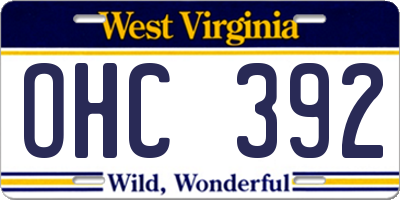 WV license plate OHC392