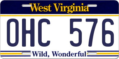 WV license plate OHC576