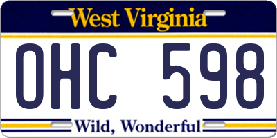 WV license plate OHC598