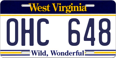 WV license plate OHC648