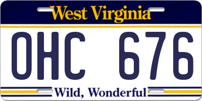 WV license plate OHC676
