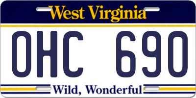 WV license plate OHC690