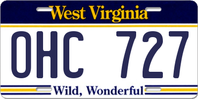 WV license plate OHC727