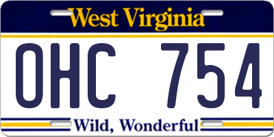 WV license plate OHC754