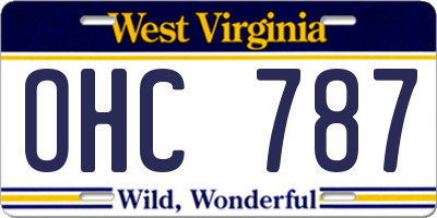 WV license plate OHC787