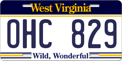 WV license plate OHC829