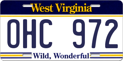 WV license plate OHC972