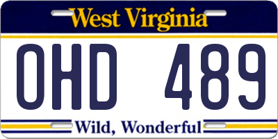 WV license plate OHD489