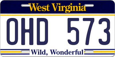 WV license plate OHD573