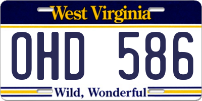 WV license plate OHD586