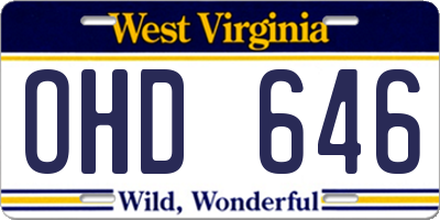 WV license plate OHD646