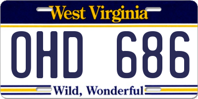 WV license plate OHD686