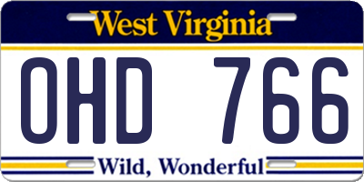 WV license plate OHD766