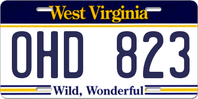 WV license plate OHD823