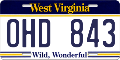WV license plate OHD843
